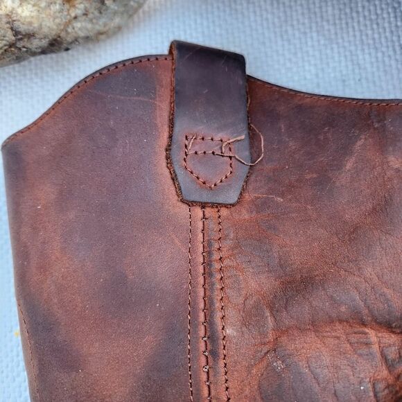 Establo oiled brown leather pull on boots main image 9